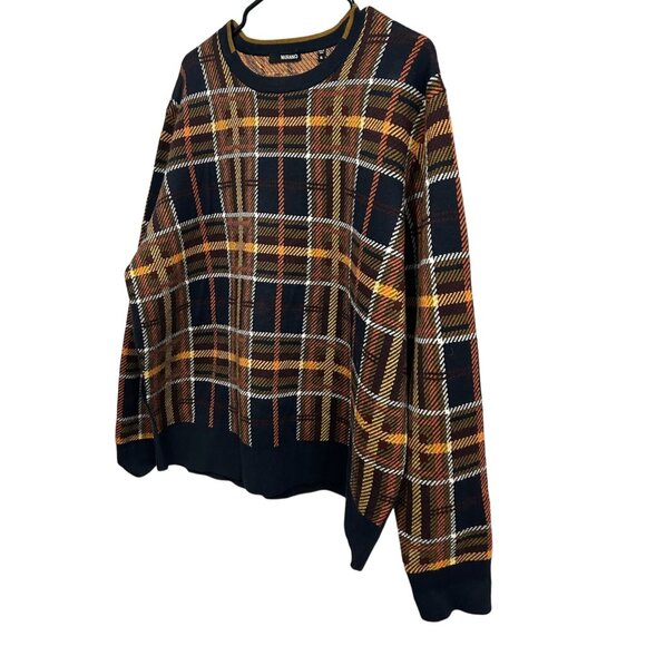 Murano Mens Plaid Sweater Multicolor Crew Neck Sz XL - Picture 3 of 9